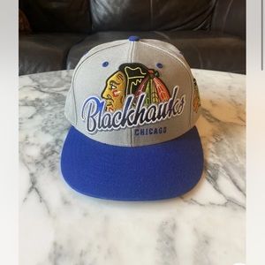 Chicago Blackhawks '47 Brand Adjustable Hat Cap Gray/Blue Snapback NHL Official